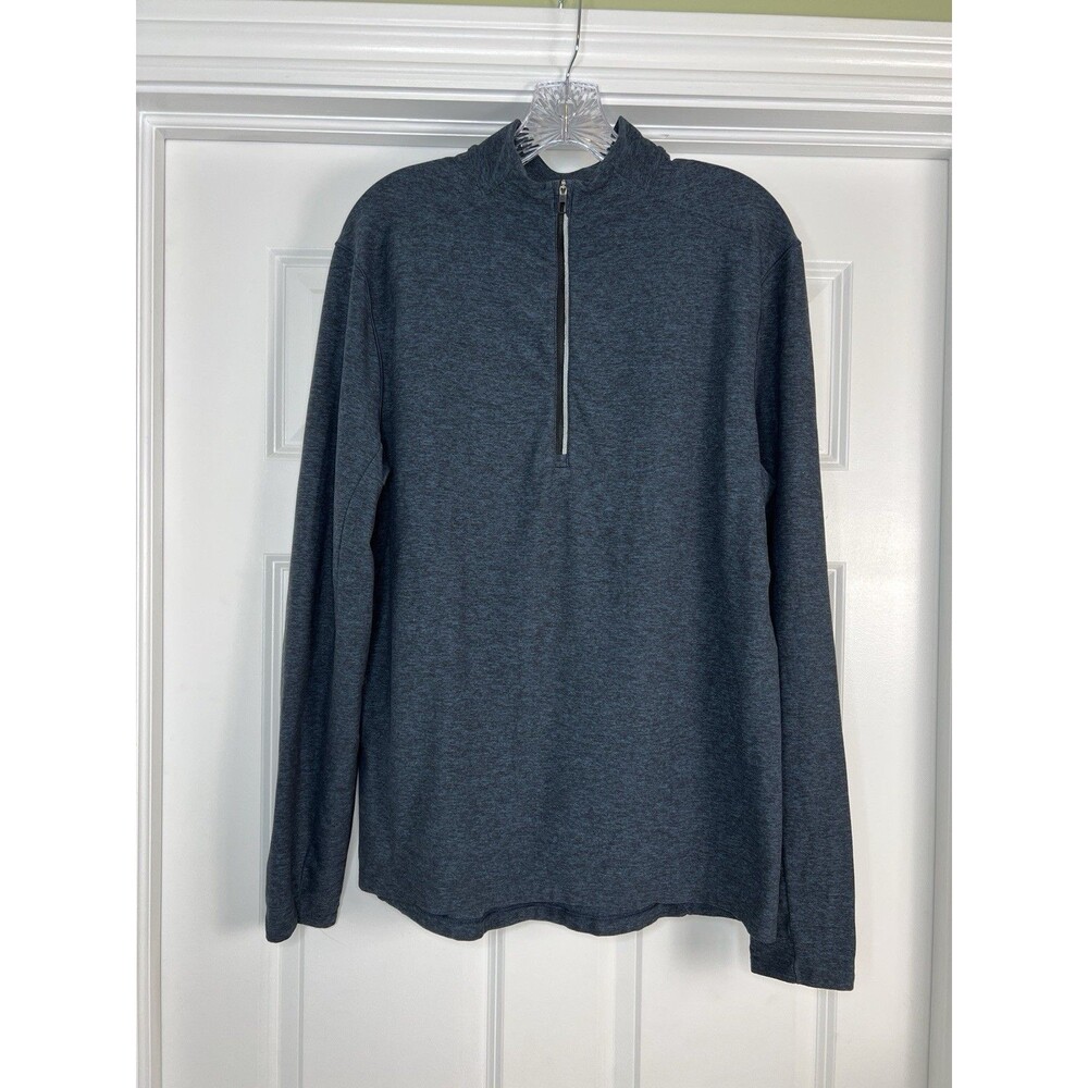 Lululemon Mens Metal Vent Navy Blue Quarter Zip Long Sleeve Athletic Shirt M